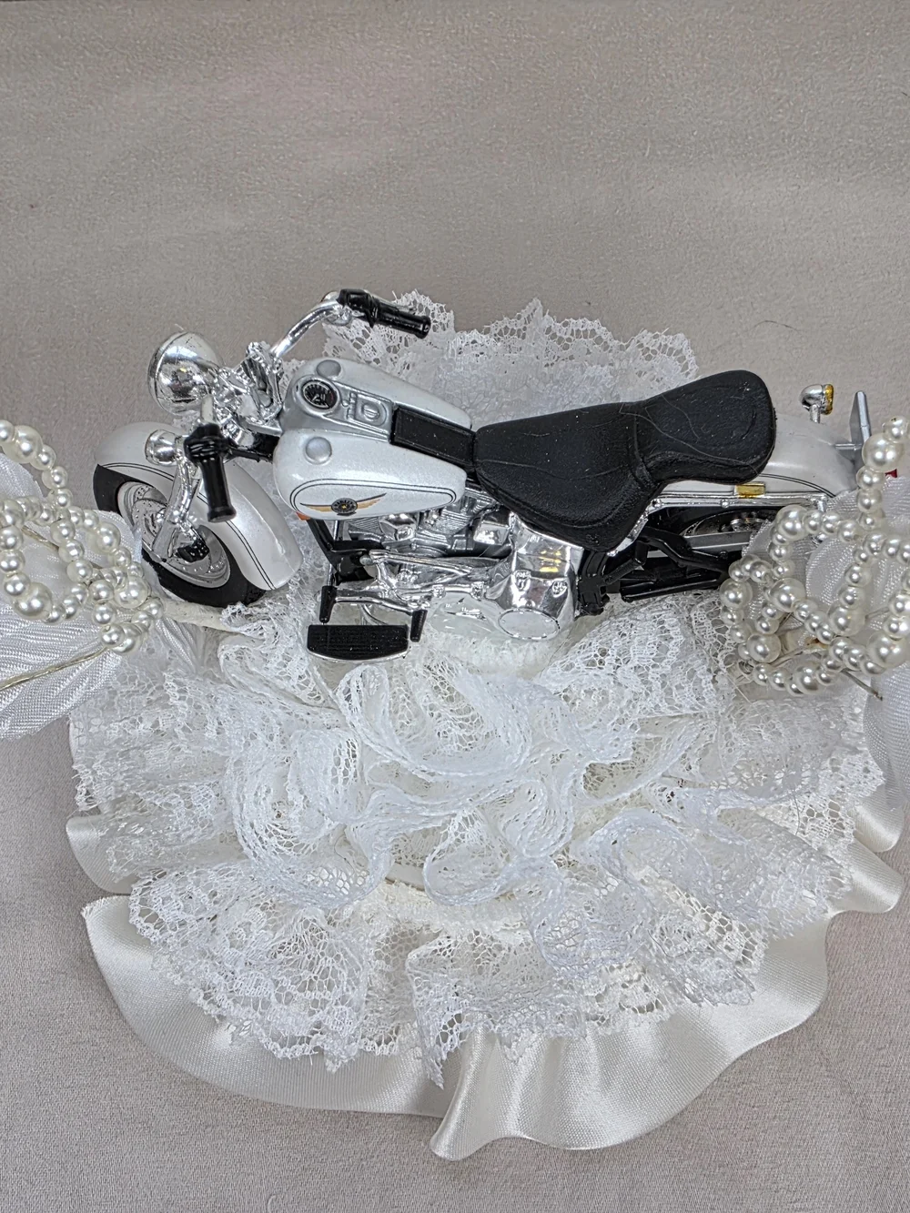 Vintage Harley Davidson Wedding Cake Topper Motorcycle Centerpiece